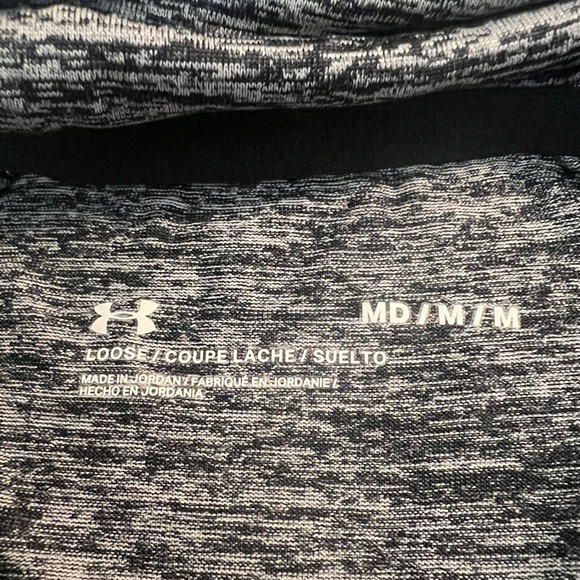 Under Armour medium UA Velocity Wordmark Hoodie heathered Gray sweatshirt EUC - Picture 10 of 12